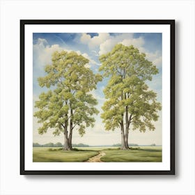 Two Elm Trees Art Print 1 Art Print