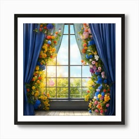 Window With Flowers 1 Art Print