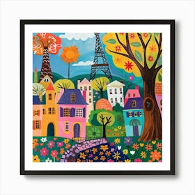 Kids Travel Illustration Paris 4 Art Print