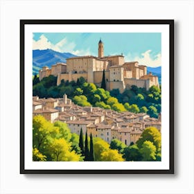 Urbino Italy Fauvist Painting Travel Poster Art Print 1 Art Print