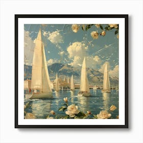 Sailboats On The Water Art Print