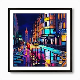 Night Scenes In The City Art Print