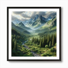 Valley In The Mountains Art Print