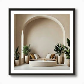 Living Room With Plants 1 Art Print