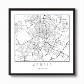 Madrid Spain Street Map Art Print