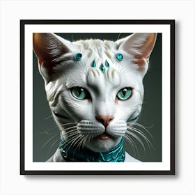 White Cat With Blue Eyes Art Print