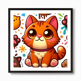 Orange tubby cat Art Print