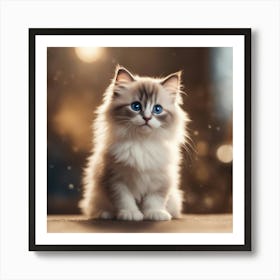 Cute Kitten With Blue Eyes Art Print