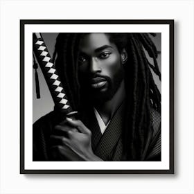 Black Samurai 2 Art Print