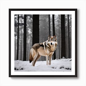 Wolf In The Woods 19 Art Print