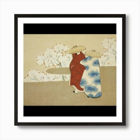 Two Women In Kimono Art Print