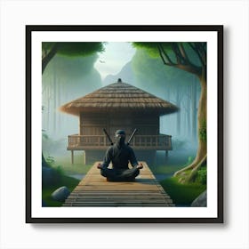 Ninja In Meditation Art Print