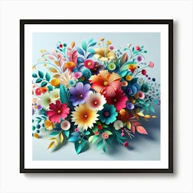 Paper flowers 2 Art Print