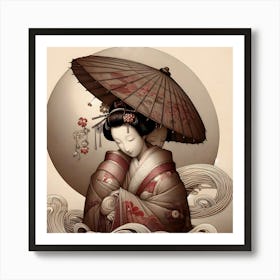 Creativel Geisha Illustration 175 Art Print