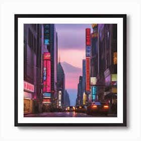 New York City At Dusk Art Print