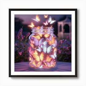 Jar Of Butterflies 1 Art Print