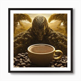 Coffee And Coffee Beans 3 Art Print