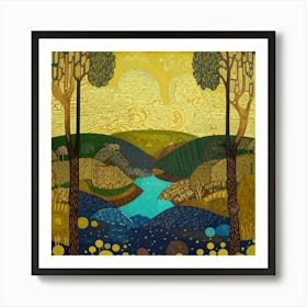 Landscape With Trees Art Print