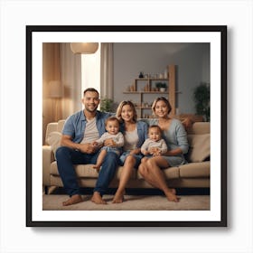 Photo Happy Family Of Father Mother And B 0 Art Print