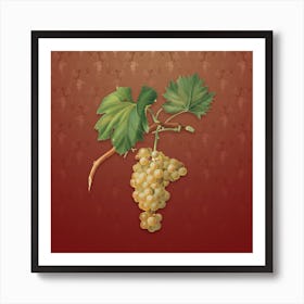 Vintage Grape Vine Botanical on Falu Red Pattern n.2079 Art Print