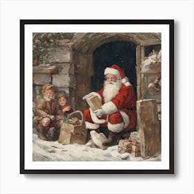 Santa Claus With Children Art Print