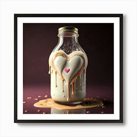 Firefly Heart Shaped Milk Bottle Dripping With Liquid Love 98953 (2) Art Print