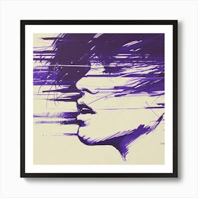 Purple Haired Girl Art Print