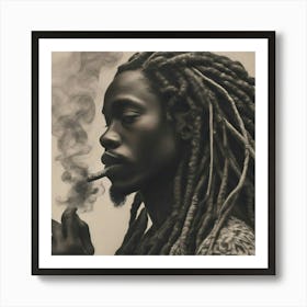 Man Smoking A Cigarette Art Print