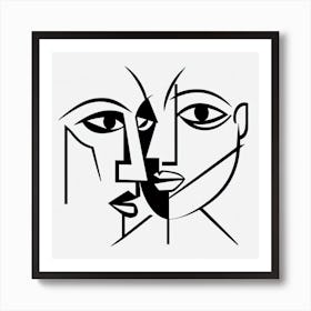 Portrait Of A Man And Woman Art Print