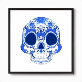 Wild Birds Skull Square Art Print