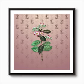Vintage Tall Calotropis Flower Botanical on Dusty Pink Pattern Art Print