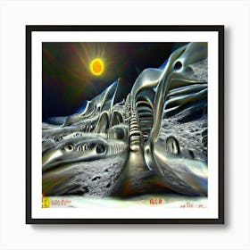 Aliens On The Moon Art Print