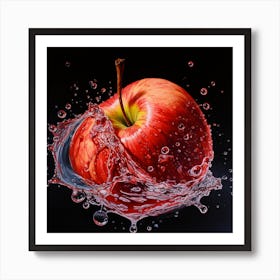 Splashing Apple Art Print