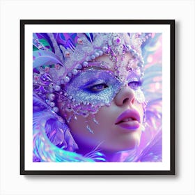 Carnival Girl With Feathers Art Print