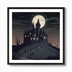 spooky castle 2 Art Print