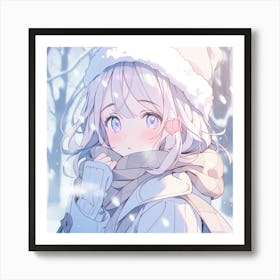 Anime Girl In Winter Art Print