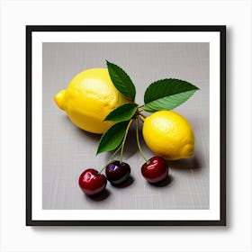 Lemons And Cherries Art Print
