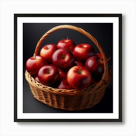 Red Apples In A Basket Art Print