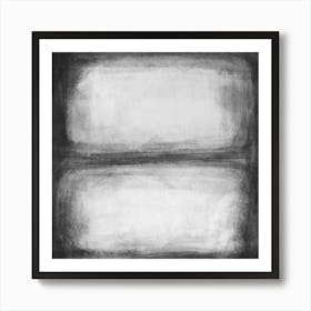 Abstract Minimalist square neutral art work, Refelection Grey Art Print