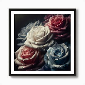 Roses In The Rain 1 Art Print