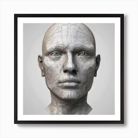 Human Head 3d Model 2 Art Print