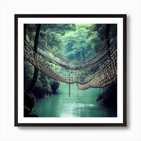 Suspension Bridge In The Jungle 1 Art Print