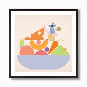 Grape Thief Square Art Print