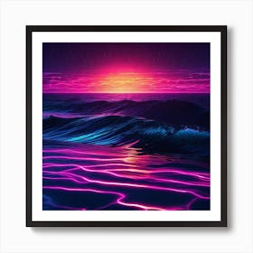 Sunset In The Ocean 27 Art Print