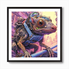Robot Lizard Art Print