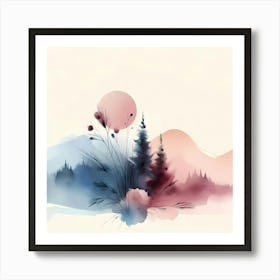 Watercolor Landscape 3 Art Print