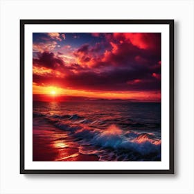Sunset Over The Ocean 173 Art Print