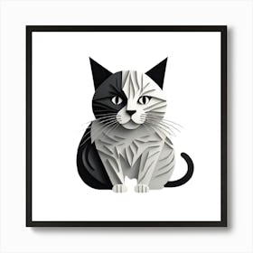 Black And White Cat Art Print