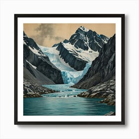 Glacier In New Zealand Art Print