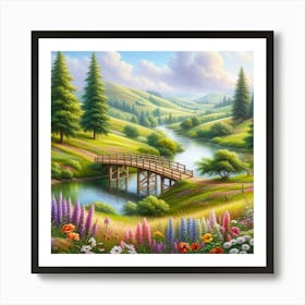 Bridge Over A River 3 Art Print